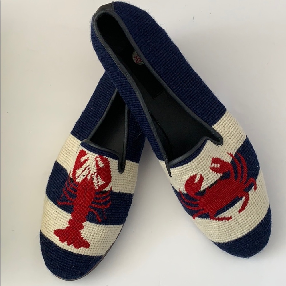 BY Paige hand-stitched needlepoint loafers. 10.5
